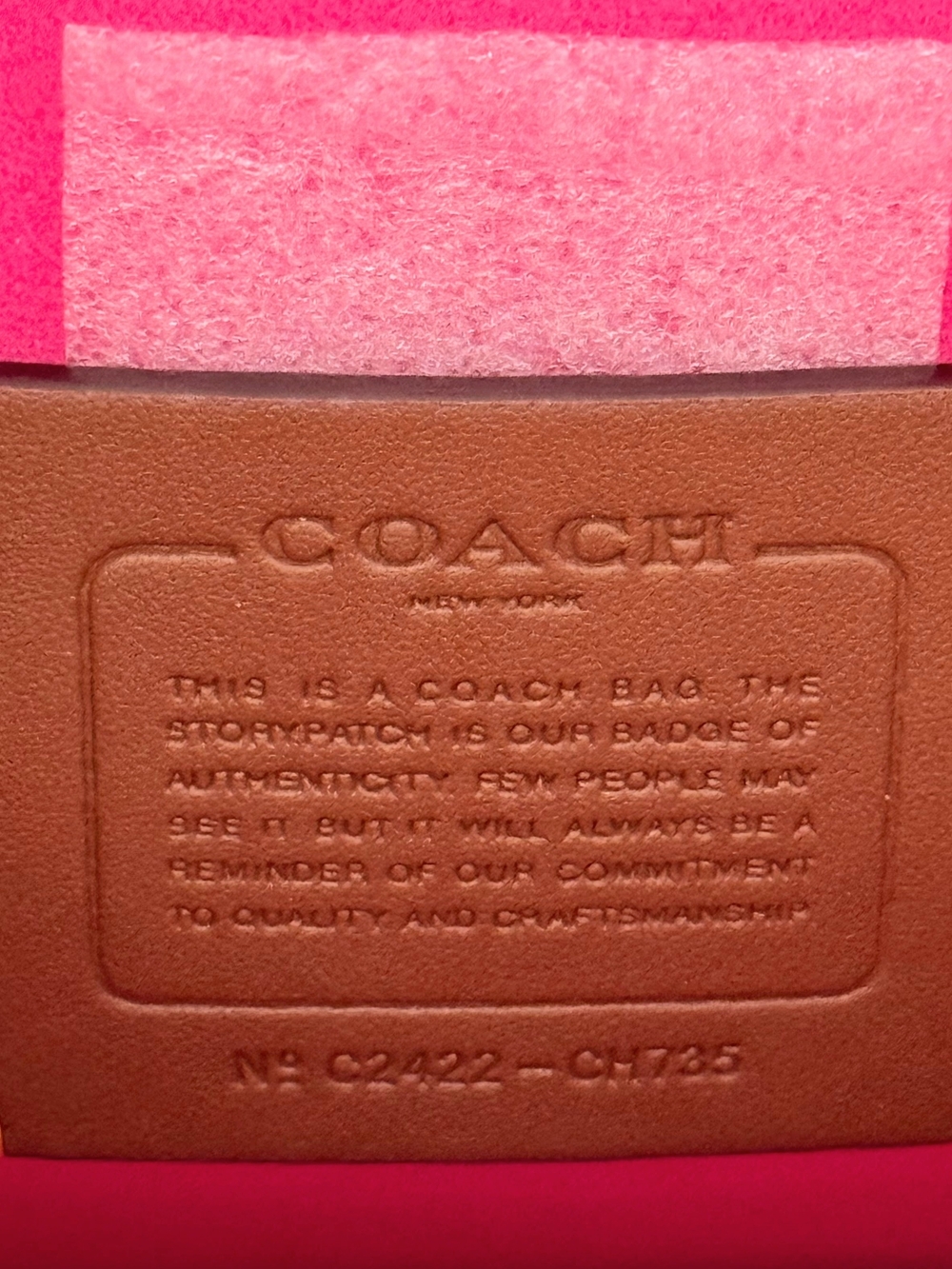 🌷 AUTH Coach Dragonfruit CH735 Fuchsia Pink Leather Tabby 26  Handbag Bag - Picture 15 of 16